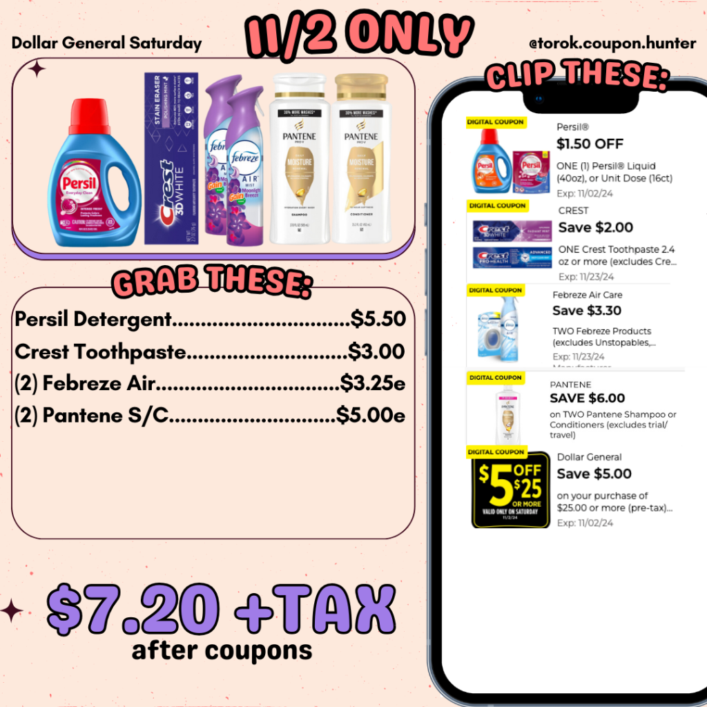 Best Deals For Dollar General Saturday 11 2 Torok Coupon Hunter
