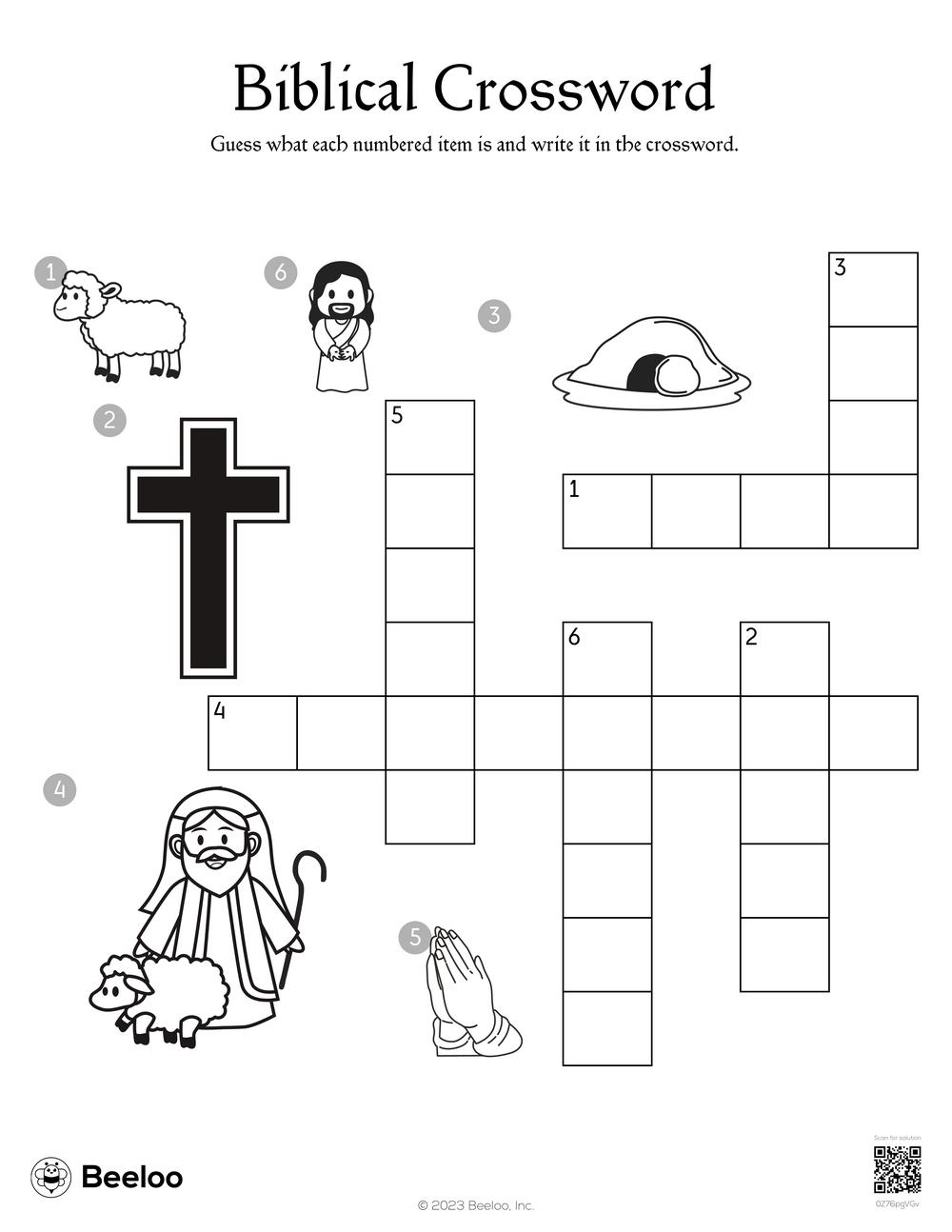 bible crossword puzzles printable