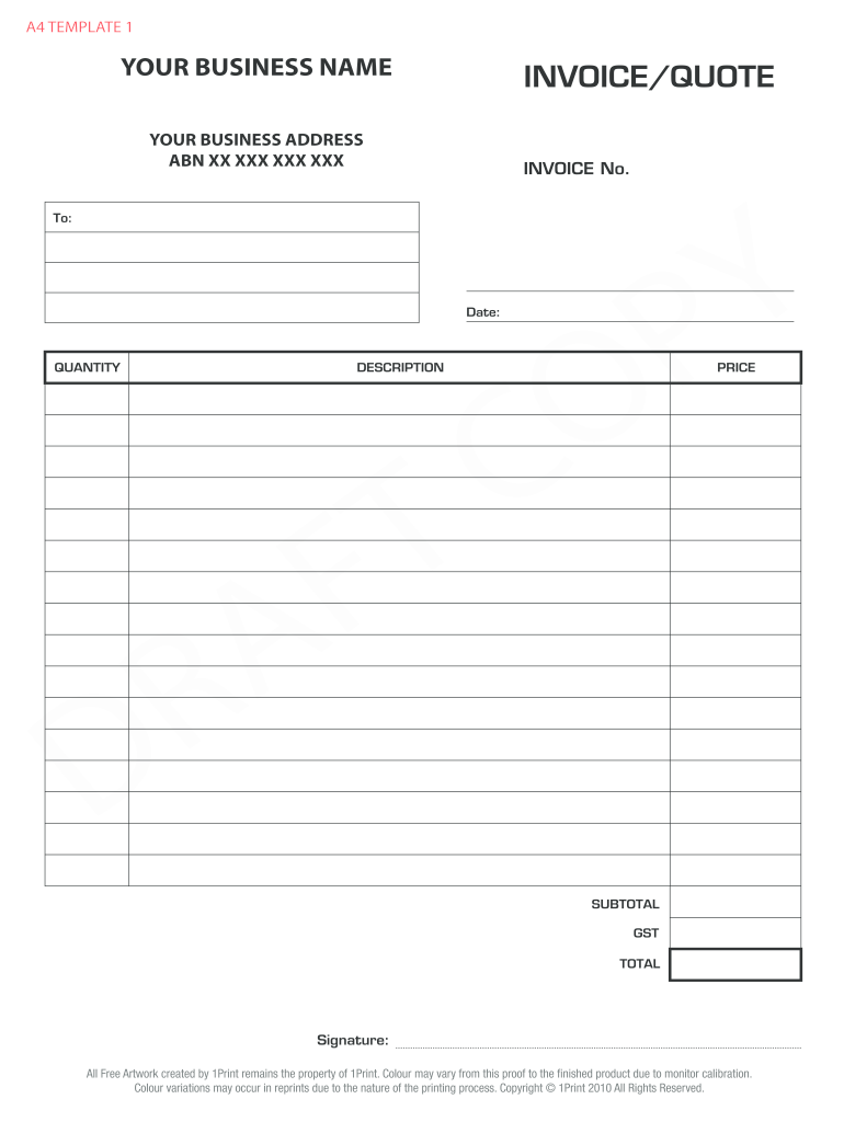 Blank Invoice To Print For Fill Online Printable Fillable Blank PdfFiller