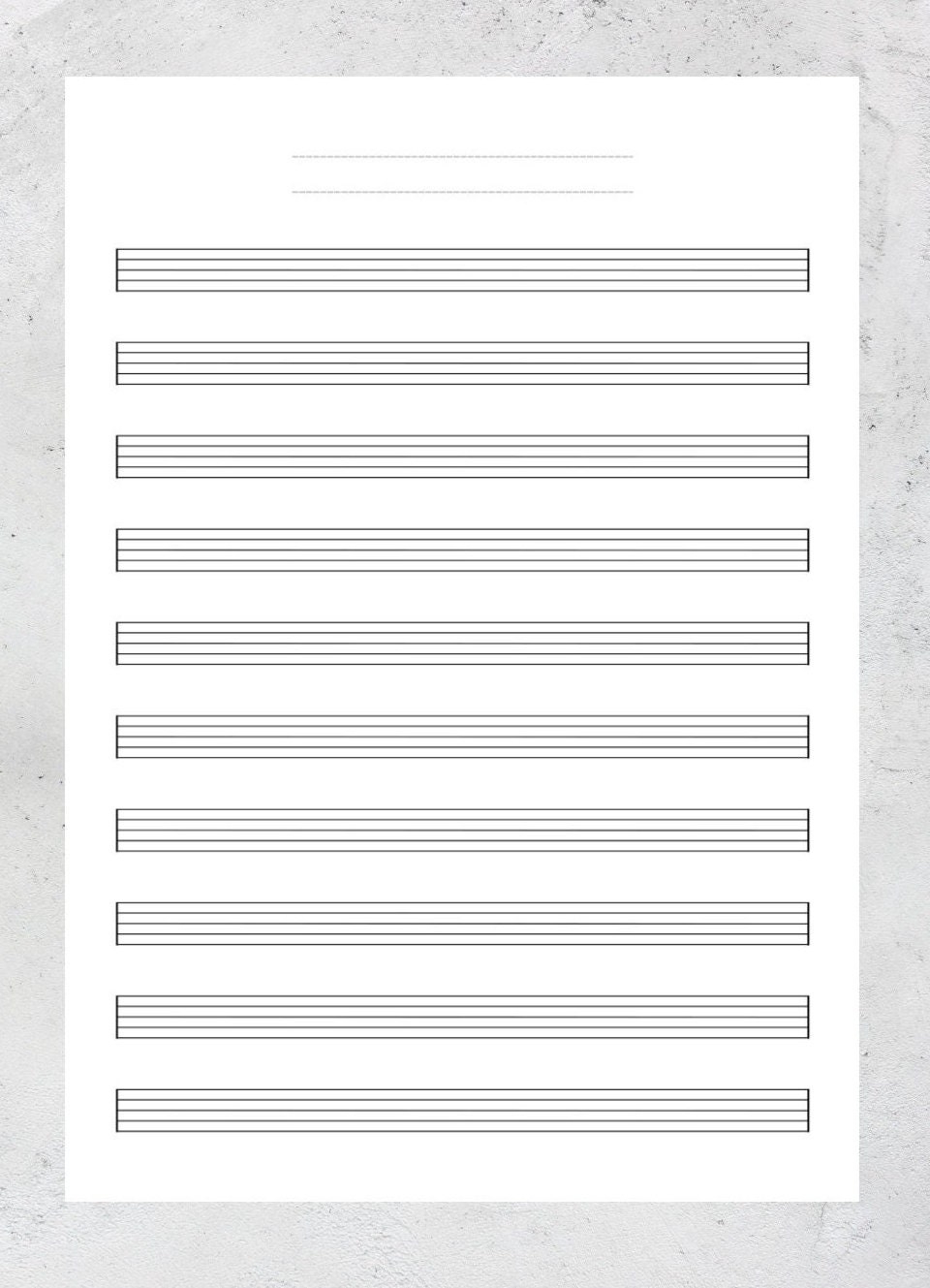 Blank Sheet Music A4 US Letter Printable Staff Paper PDF Etsy