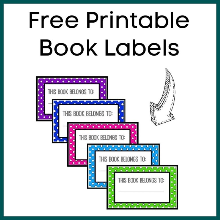 Book Name Tags Printable FREEBIE Juggling Act Mama