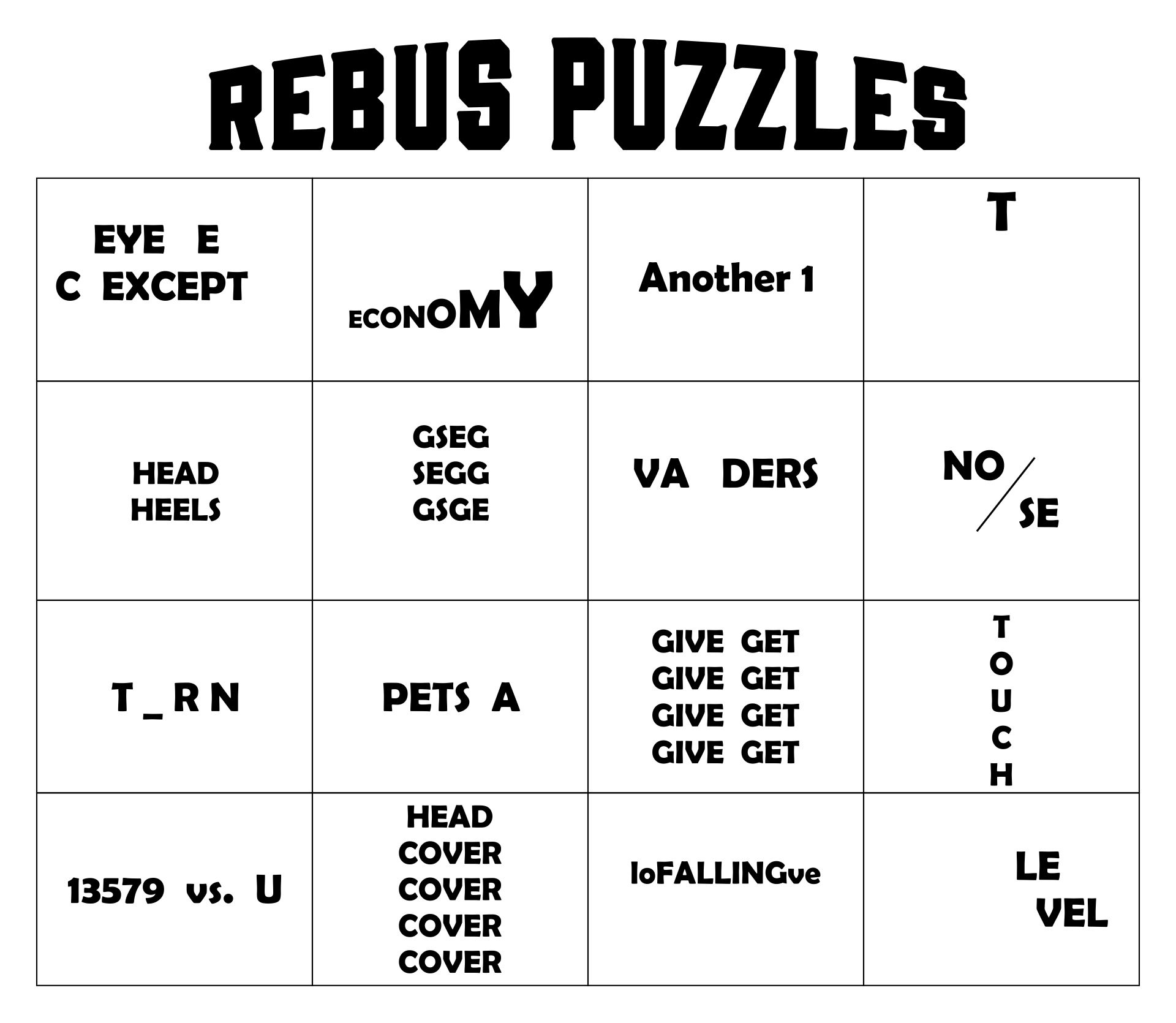 free printable rebus puzzles for 7th grade