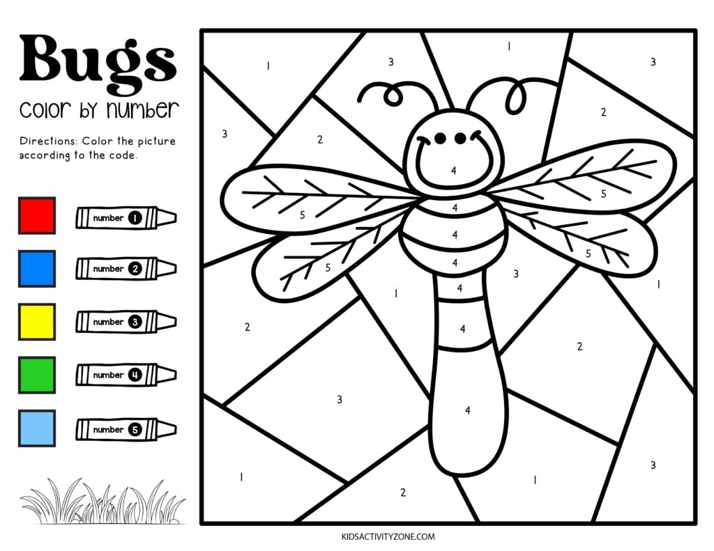 Bug Color By Number Kids Activity Zone