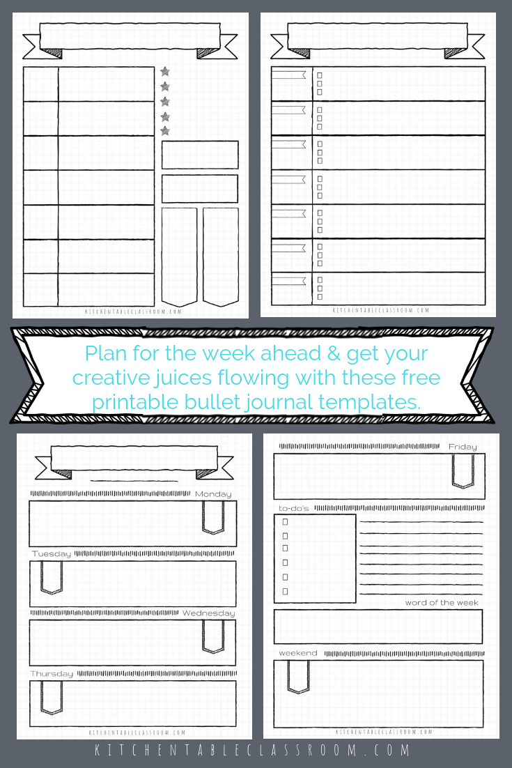 Bullet Journal Printables Bullet Journal Template Bullet Journal PDF Bullet Journal Spreads Bullet Journal Pages 2 The Kitchen Table Classroom