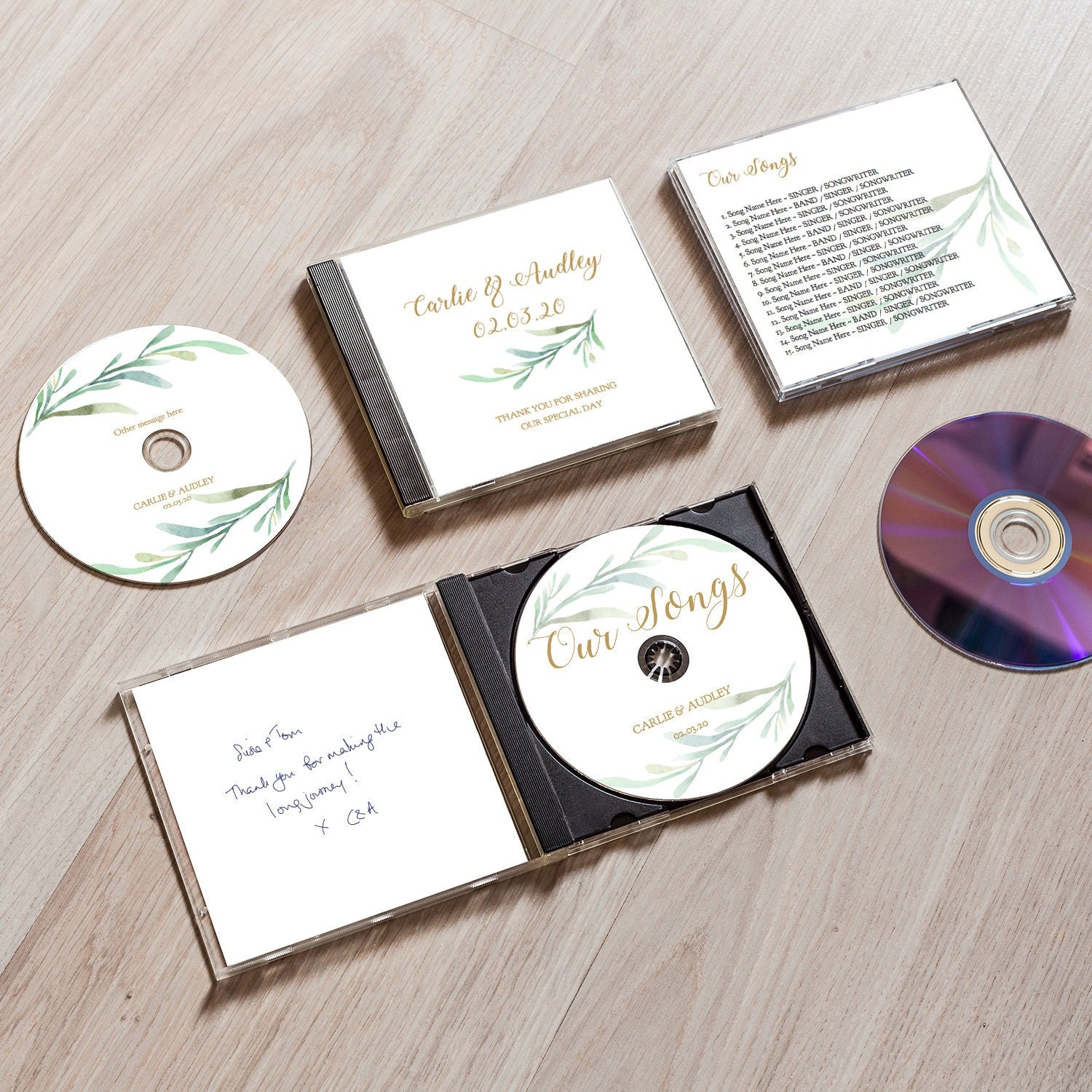 CD Cover Template Printable Cd Wedding Favors DIY Template Case And Disc Templates Included Corjl Template FREE Demo