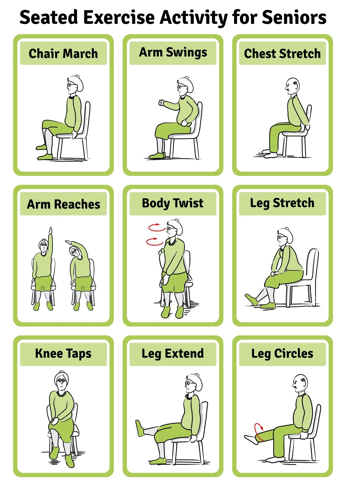 Chair Exercises For Seniors 20 Free PDF Printables Printablee