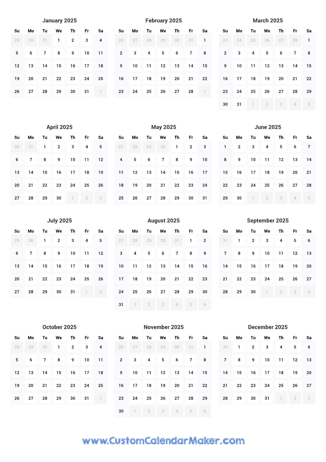 free printable pocket calendar 2025