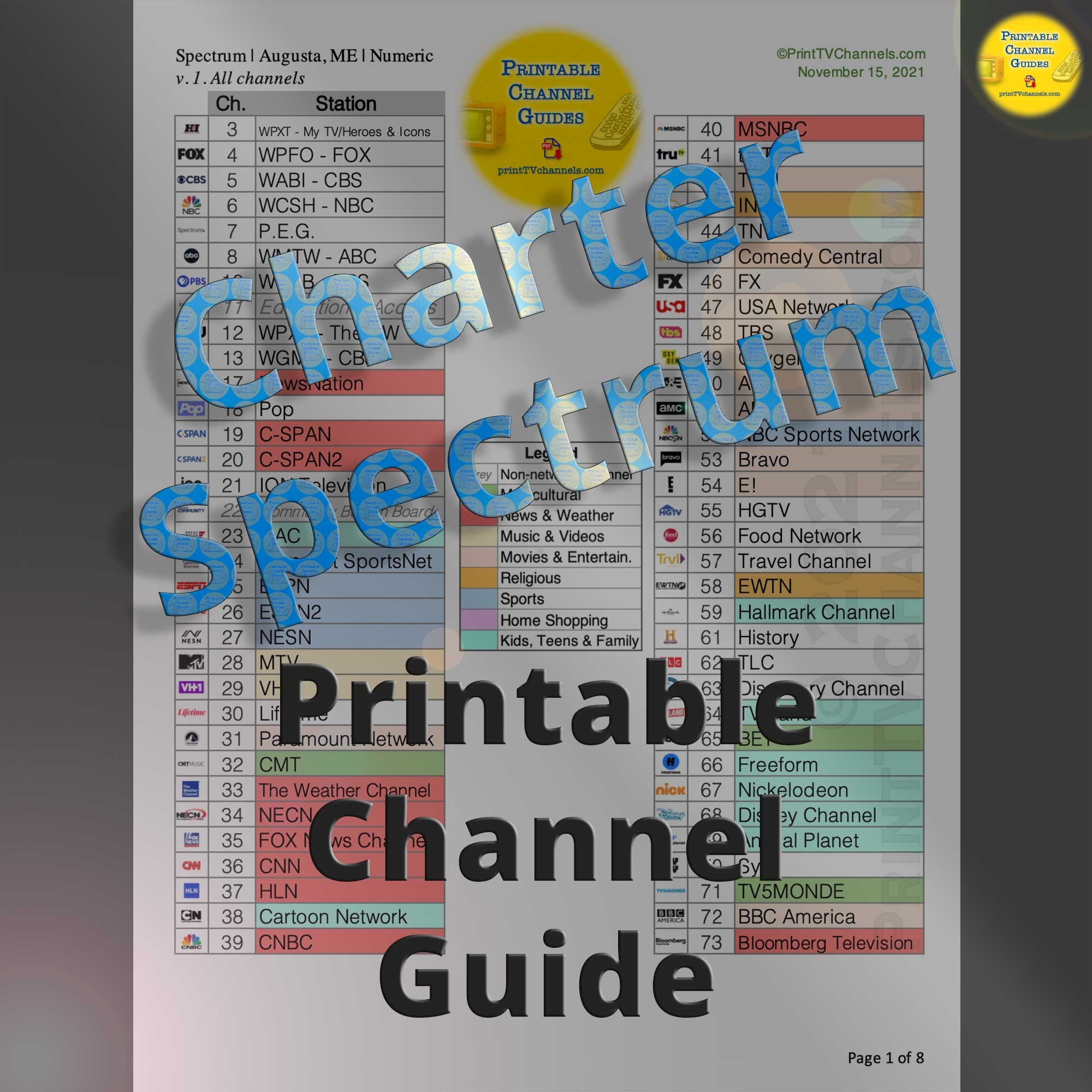 charter communications printable channel lineup