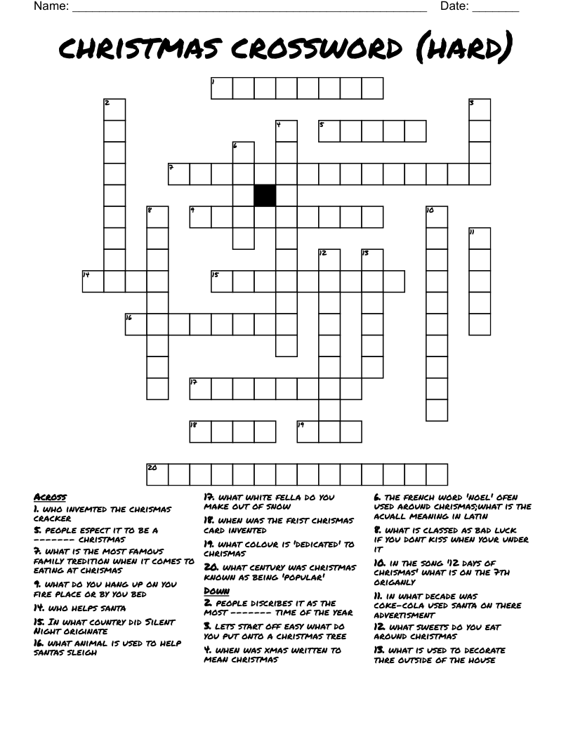 christmas crossword puzzle free printable christmas crossword puzzle free printable