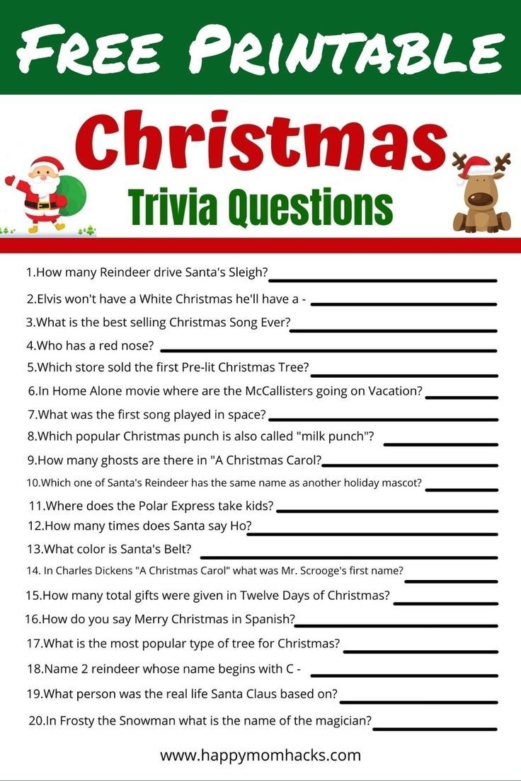 holiday trivia questions and answers printables