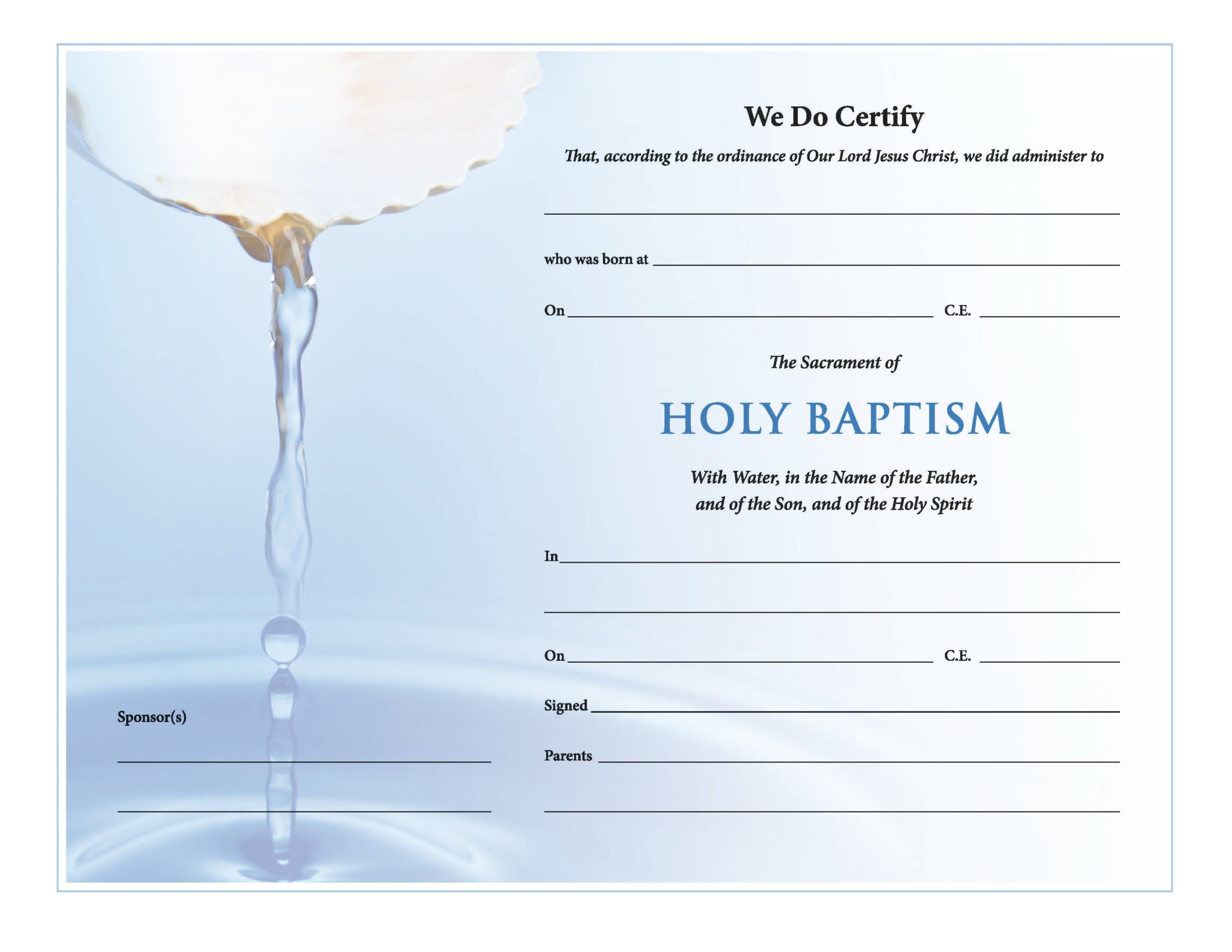 ChurchPublishing Holy Baptism Certificate Download ChurchPublishing Holy Baptism Certificate Download