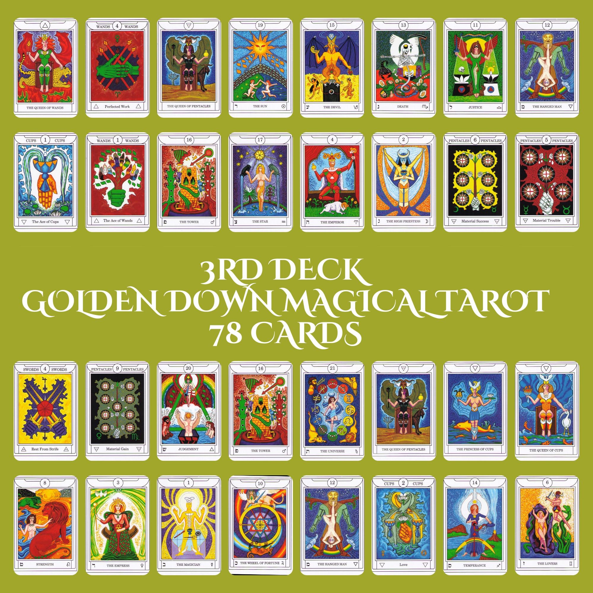Classic Golden Dawn Tarot Deck Coloring Set Guide BMP JPG PDF Etsy