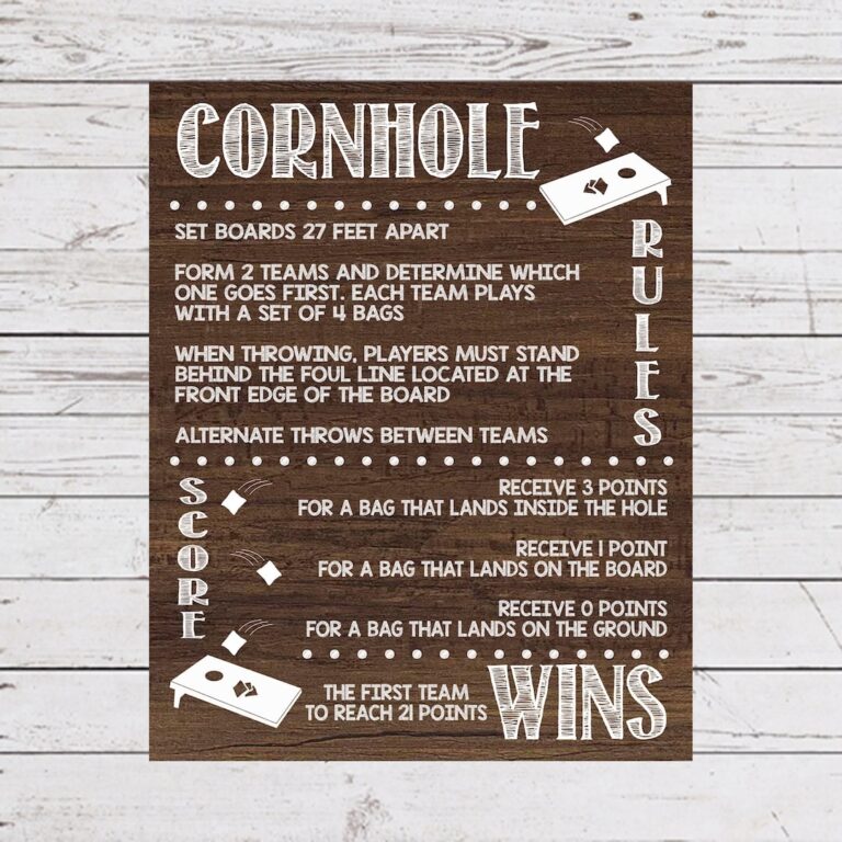 Cornhole Rules Bean Bag Toss Rules Yard Games Outdoor Party Games Wedding Lawn Games Backyard Games Cornhole Instructions Etsy New Zealand