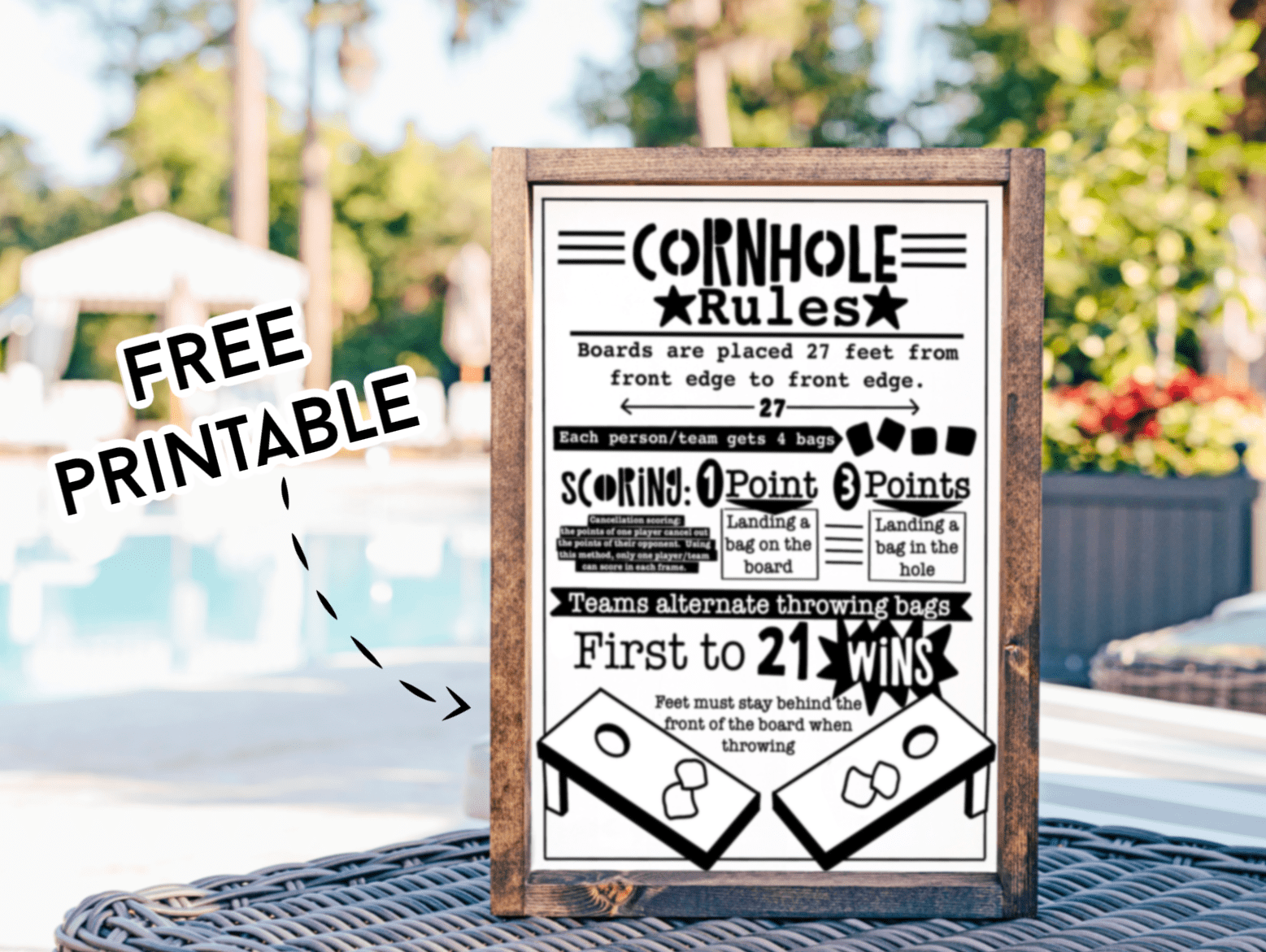 Cornhole Rules Printable A Girl And A Glue Gun
