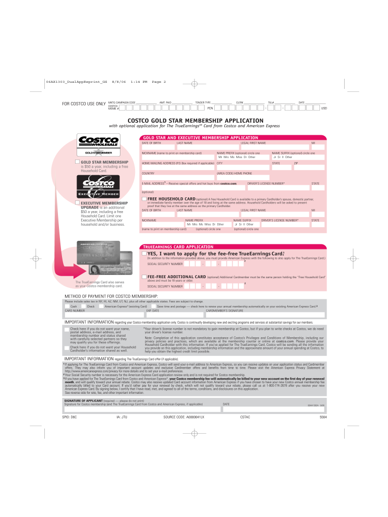 Costco Membership Application Fill Out Sign Online DocHub
