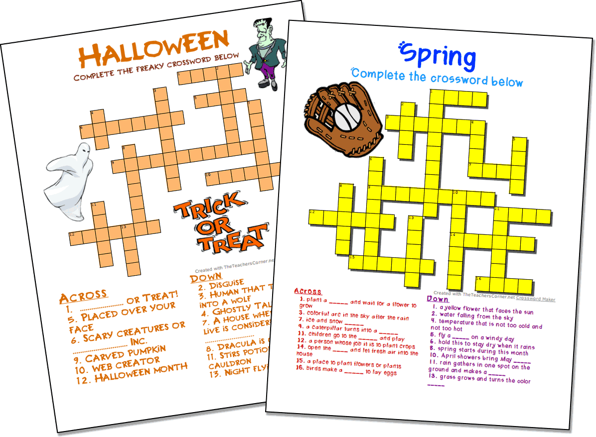 create your own crossword free printable