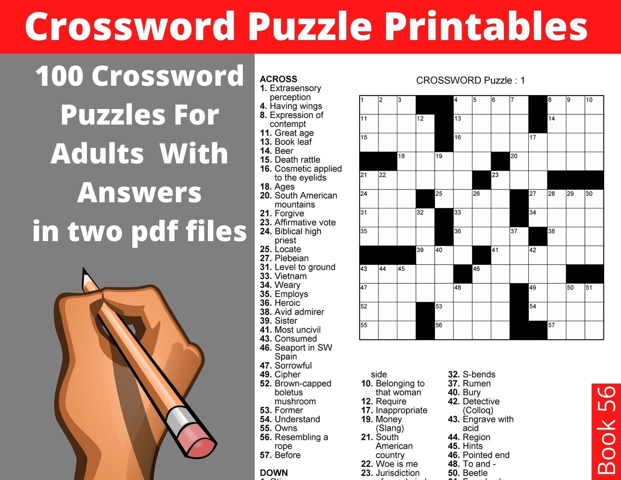 printable easy crossword puzzles for adults