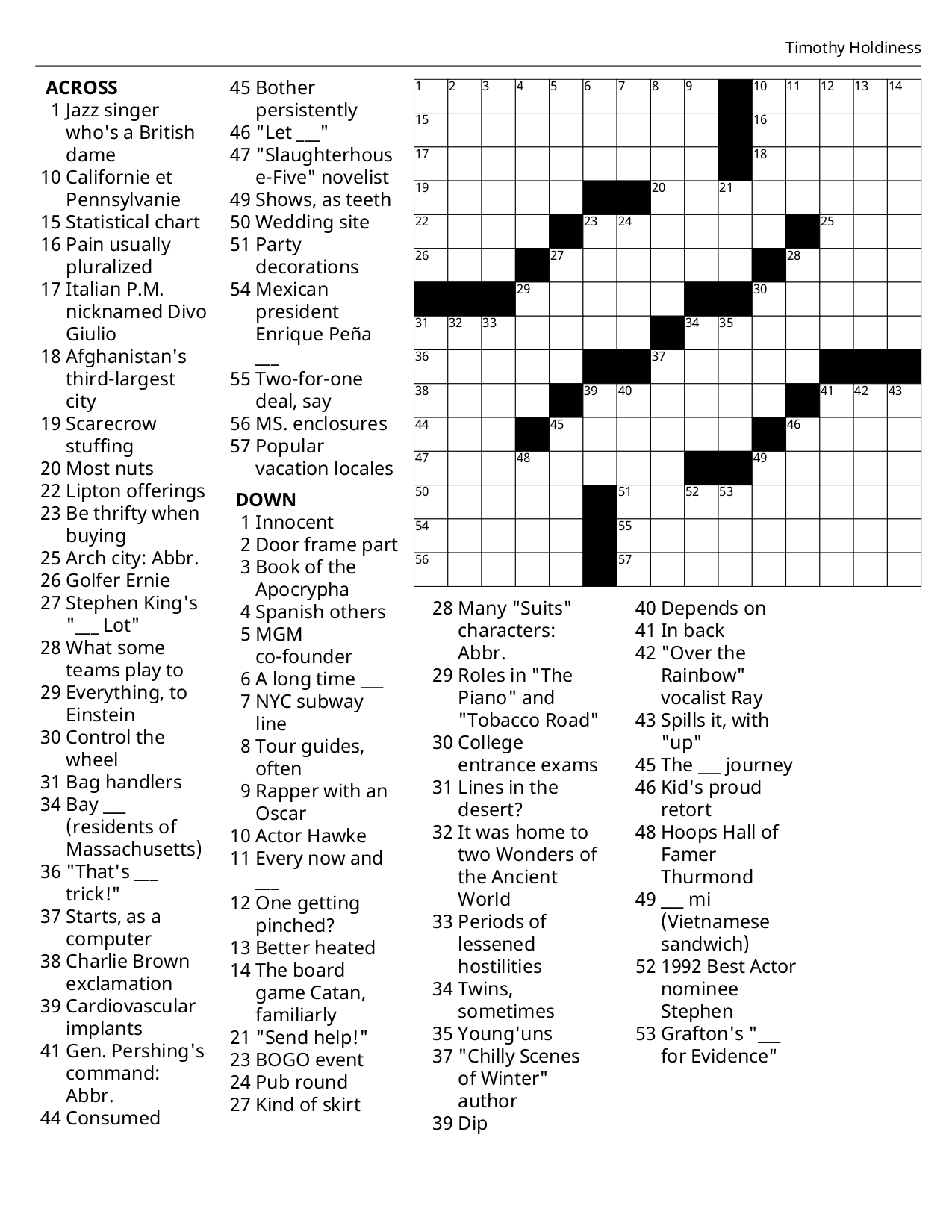 printable daily crossword printable daily crossword