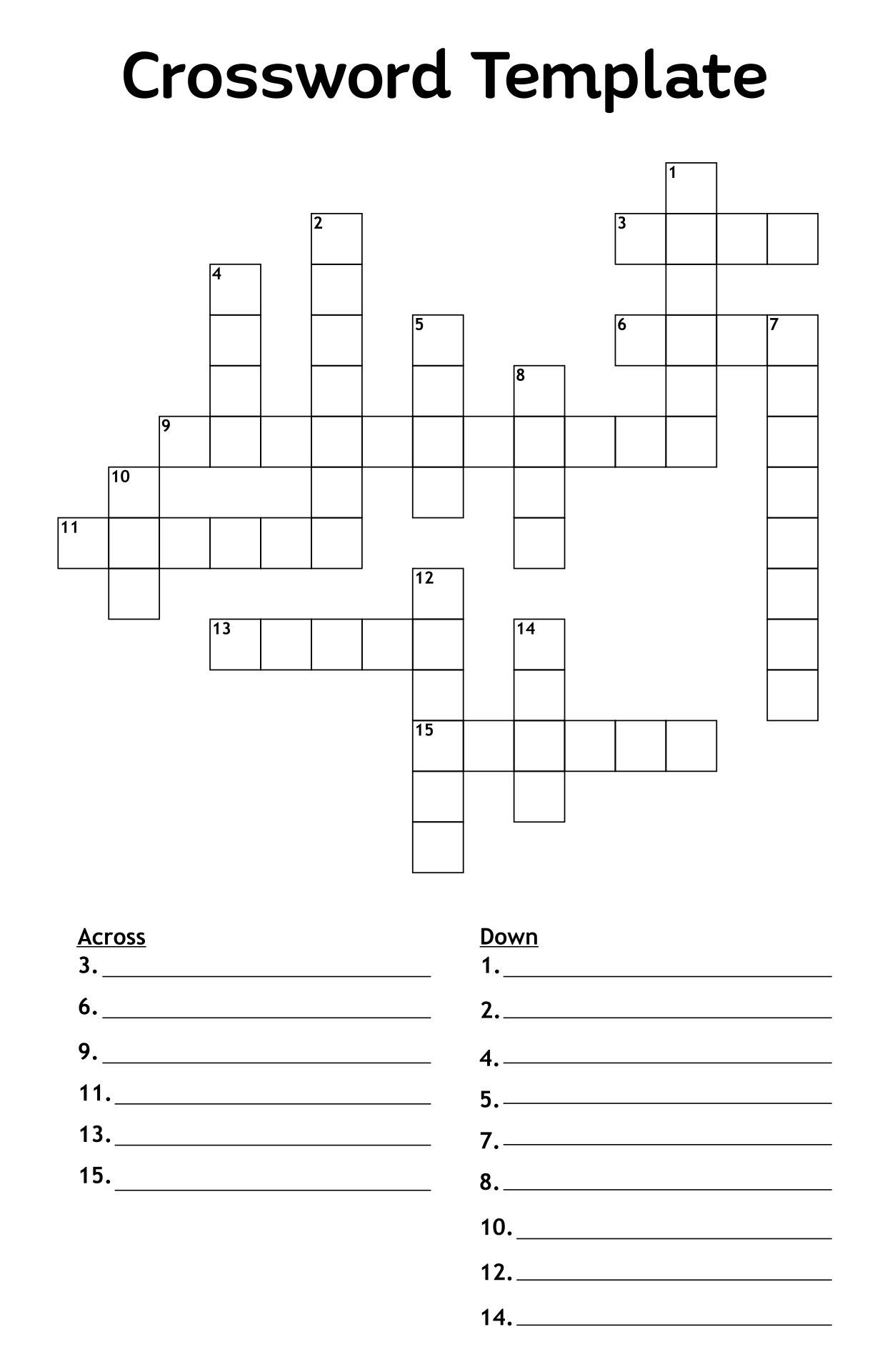 Crossword Template
