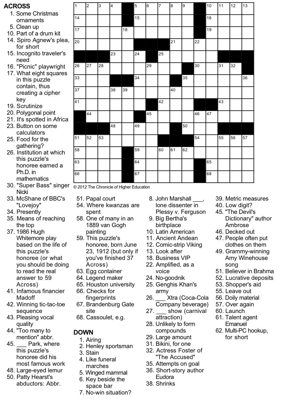 cryptic crossword printable