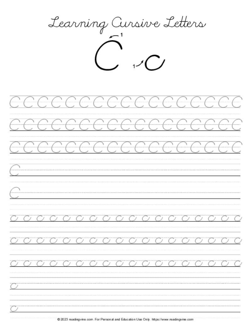 cursive writing practice worksheets