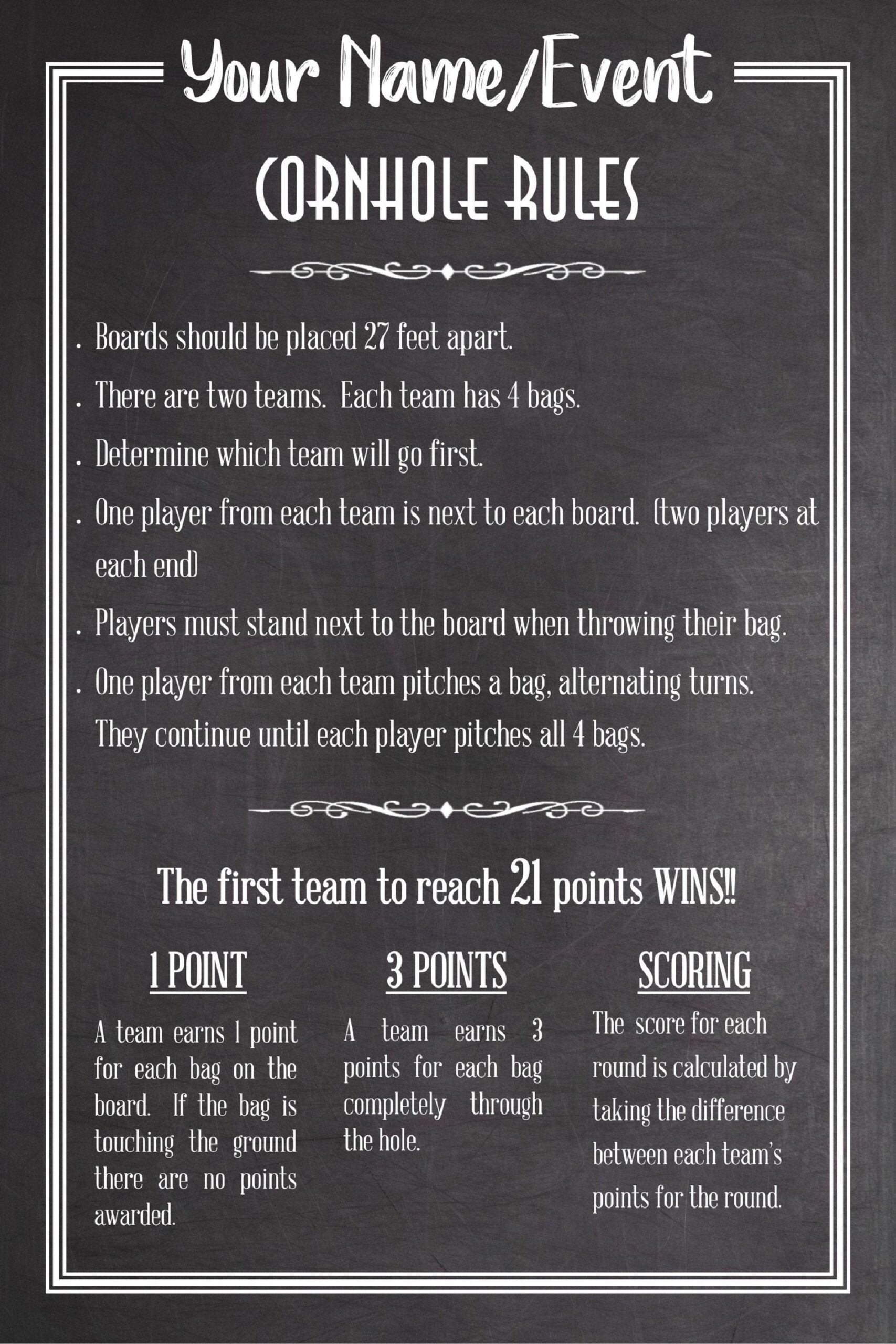 printable bean bag toss rules