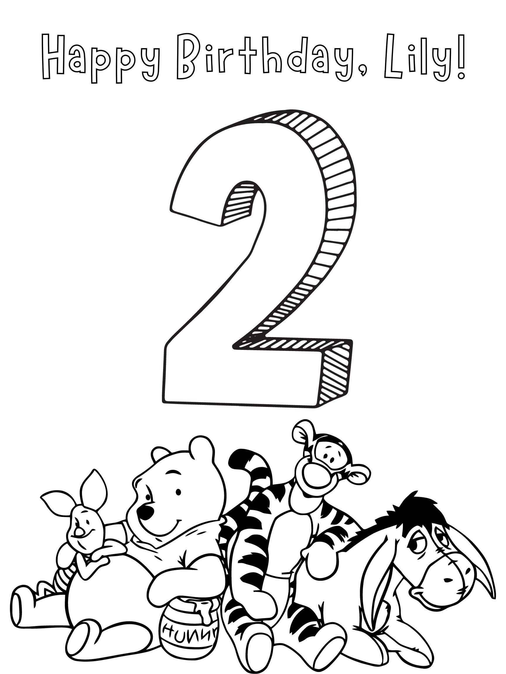 Customizable Winnie The Pooh Second Birthday Coloring And Activity Sheet Etsy