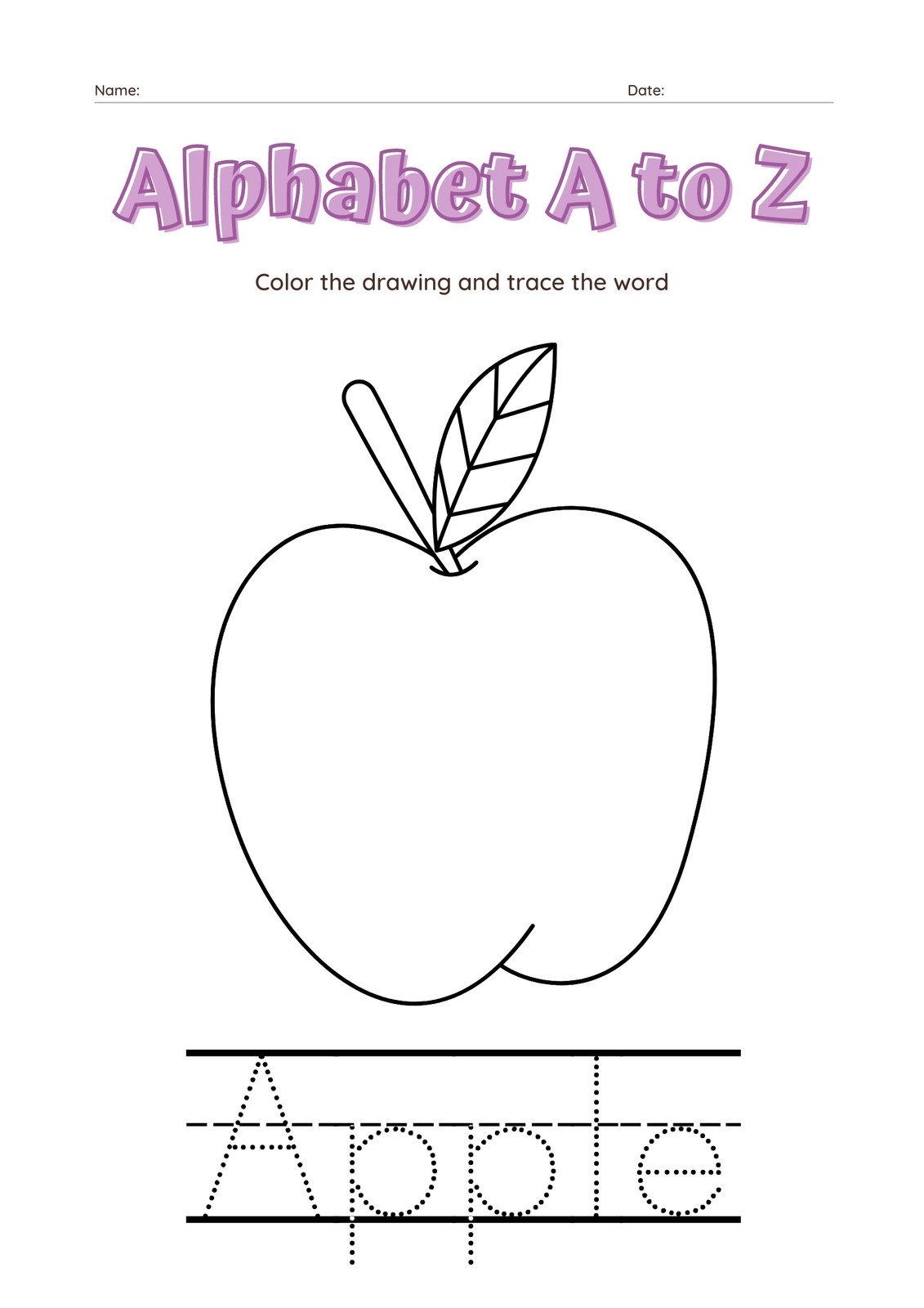 letter a worksheet