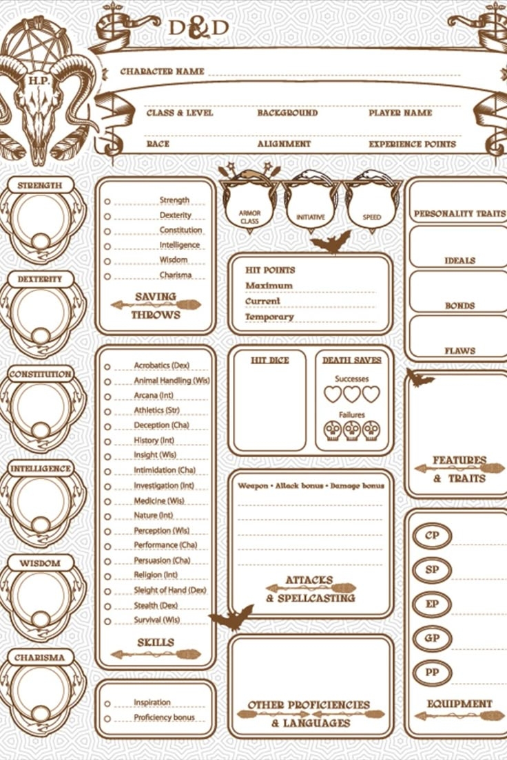 d&d 5e character sheet printable d&d 5e character sheet printable