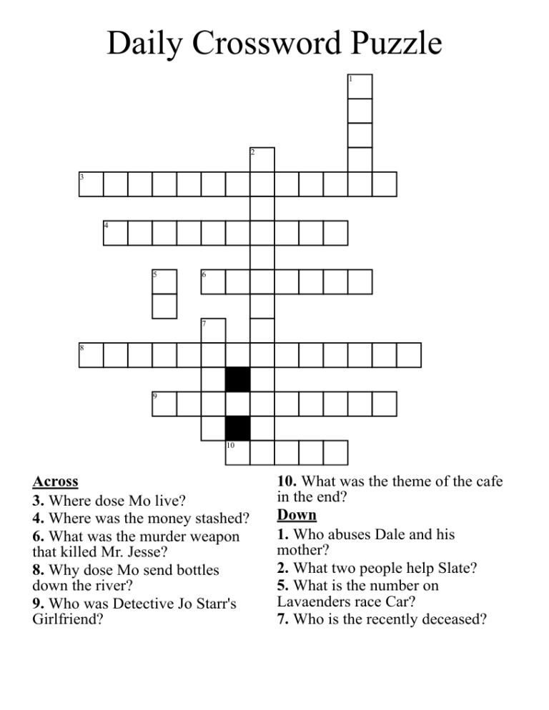 Daily Crossword Puzzle WordMint