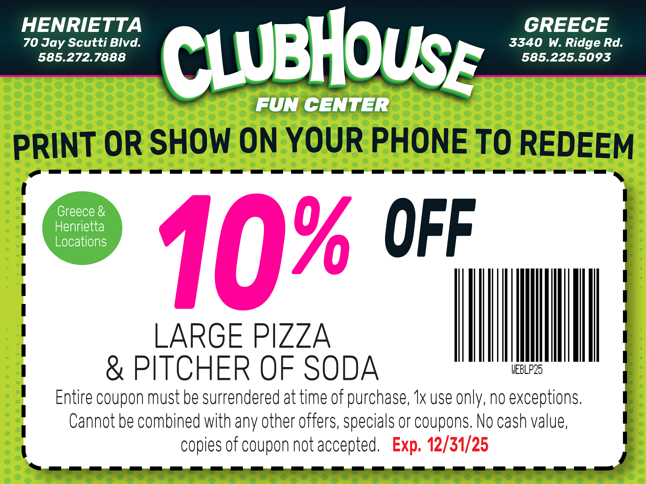 Deals Clubhouse Fun Center In Henrietta NY