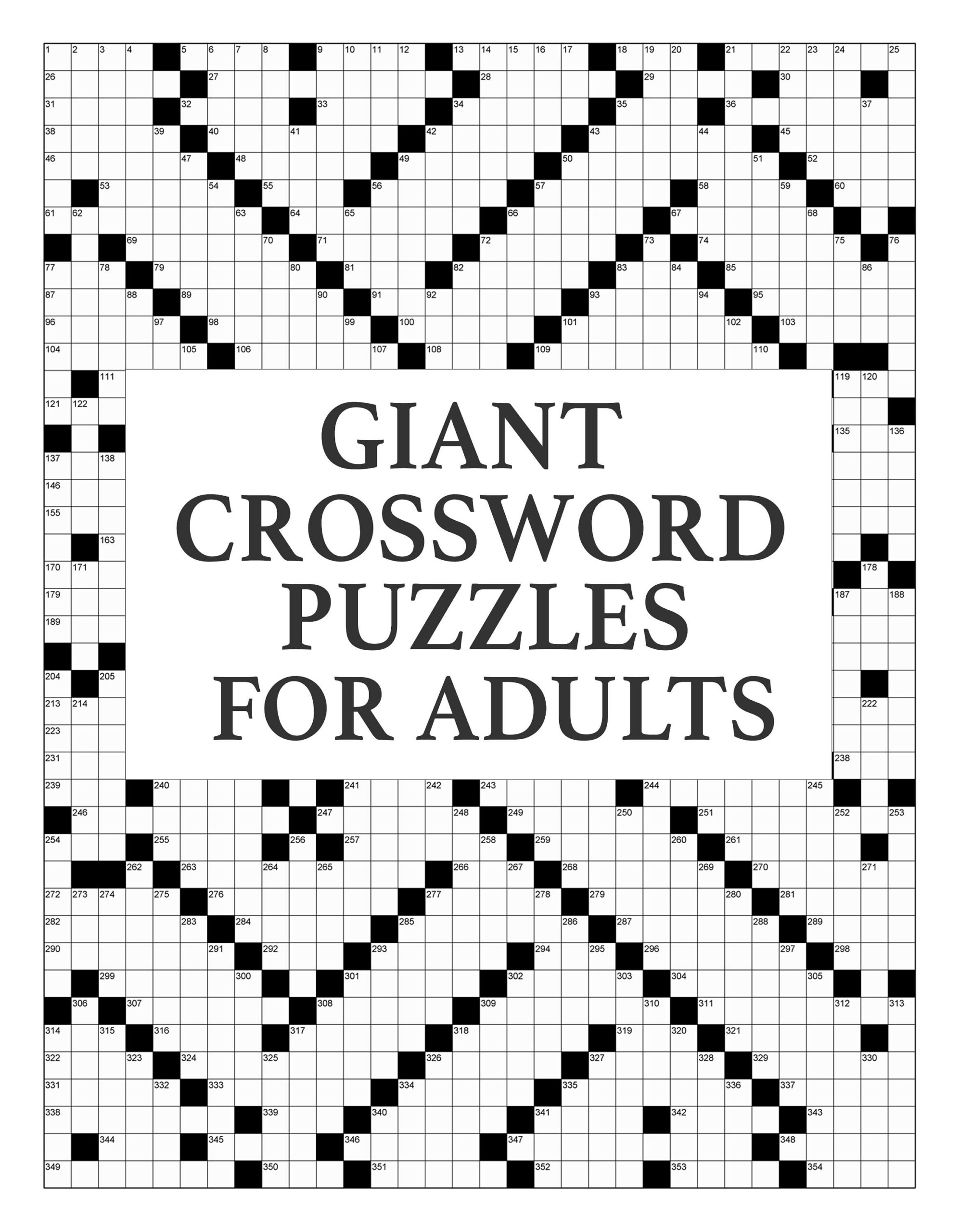 Digital Download 40 Printable Giant Crossword Puzzles For Adults Large Print Easy To Read Mega Size Games With Solutions Etsy