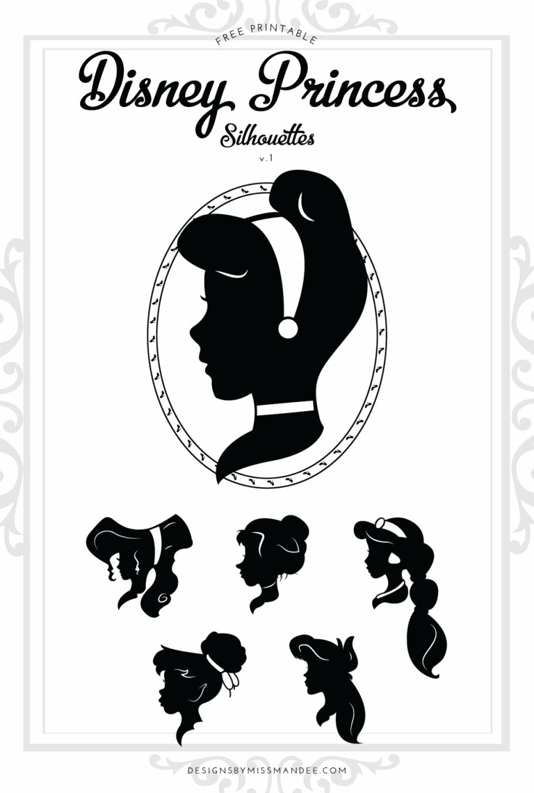Disney Princess Silhouettes V 1 Designs By Miss Mandee
