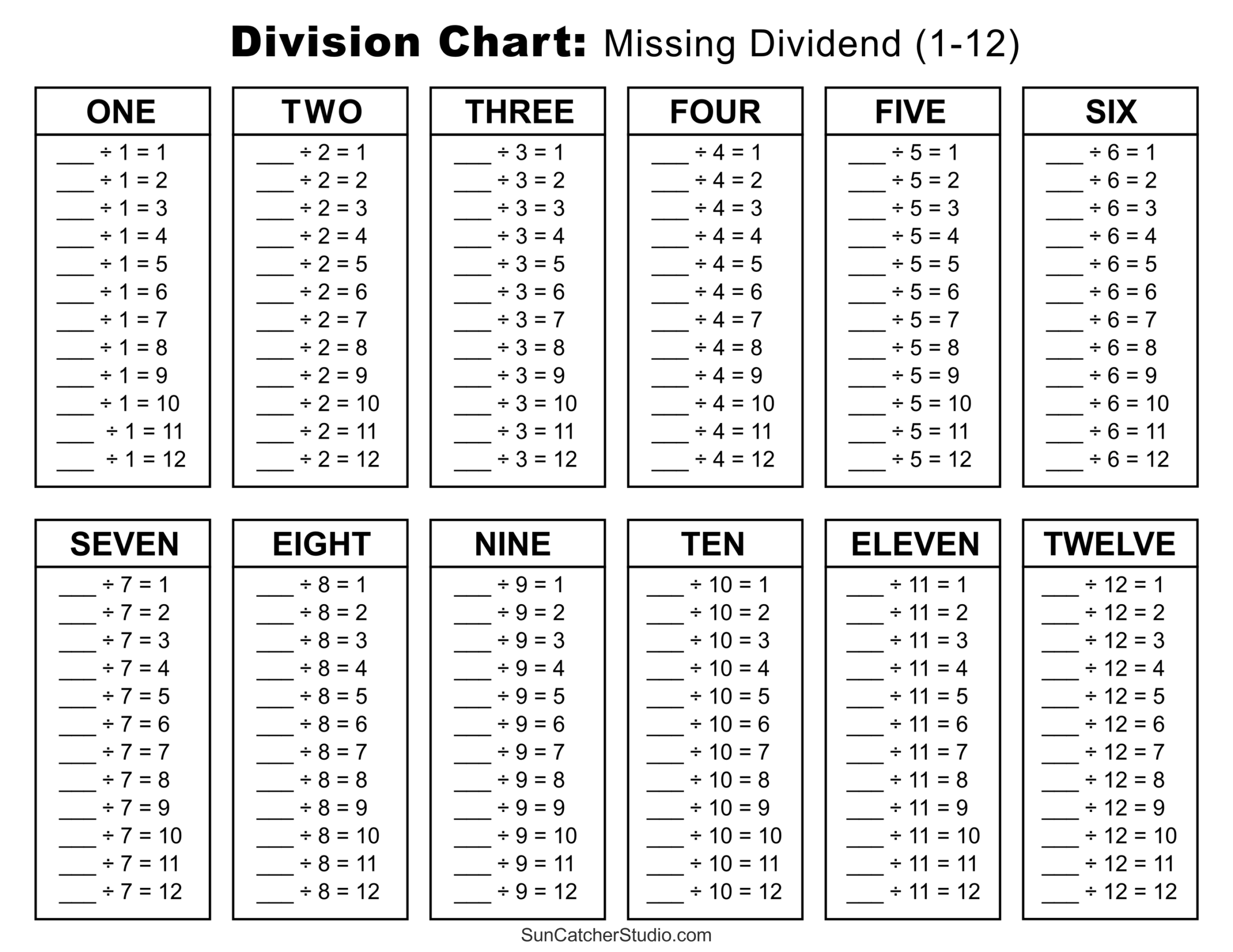 Division Charts And Tables Free Printable PDF Math Worksheets Free Printables Monograms Design Tools Patterns DIY Projects