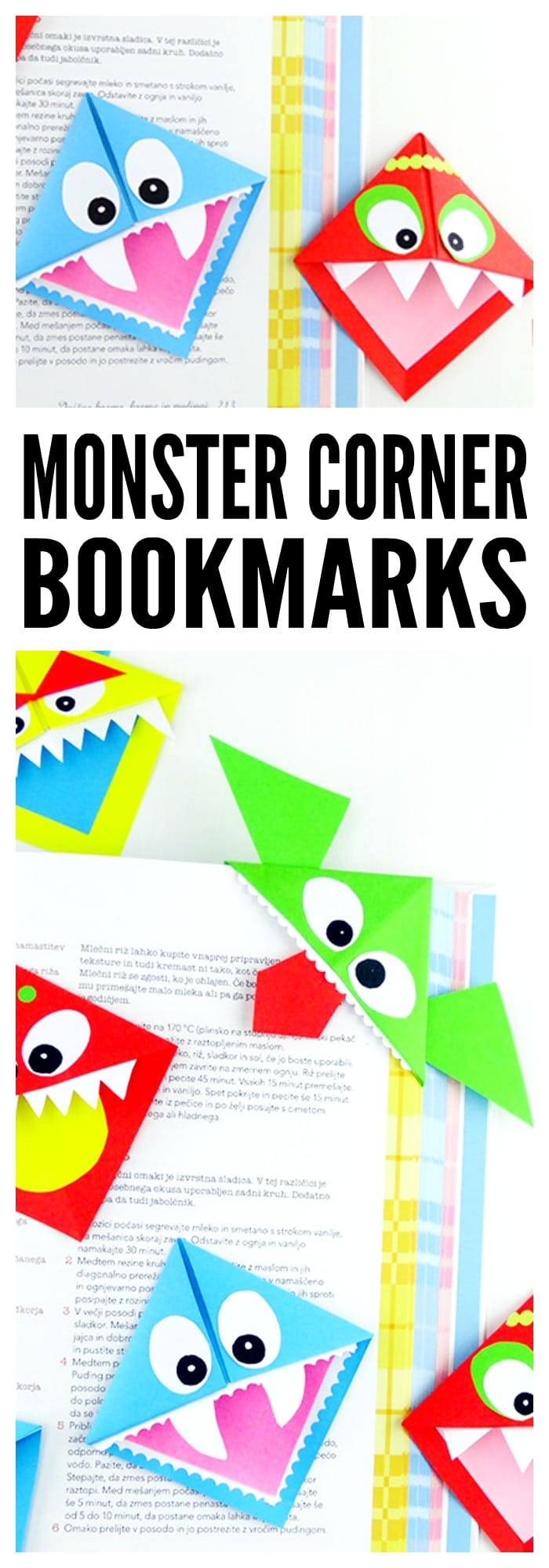 DIY Corner Bookmarks Cute Monsters Easy Peasy And Fun