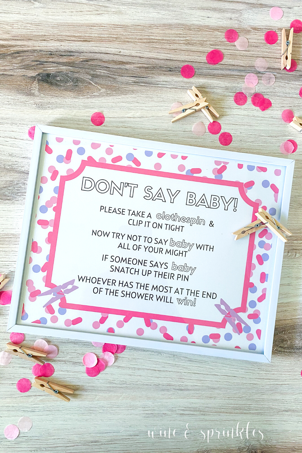 don't say baby game sign free printable
