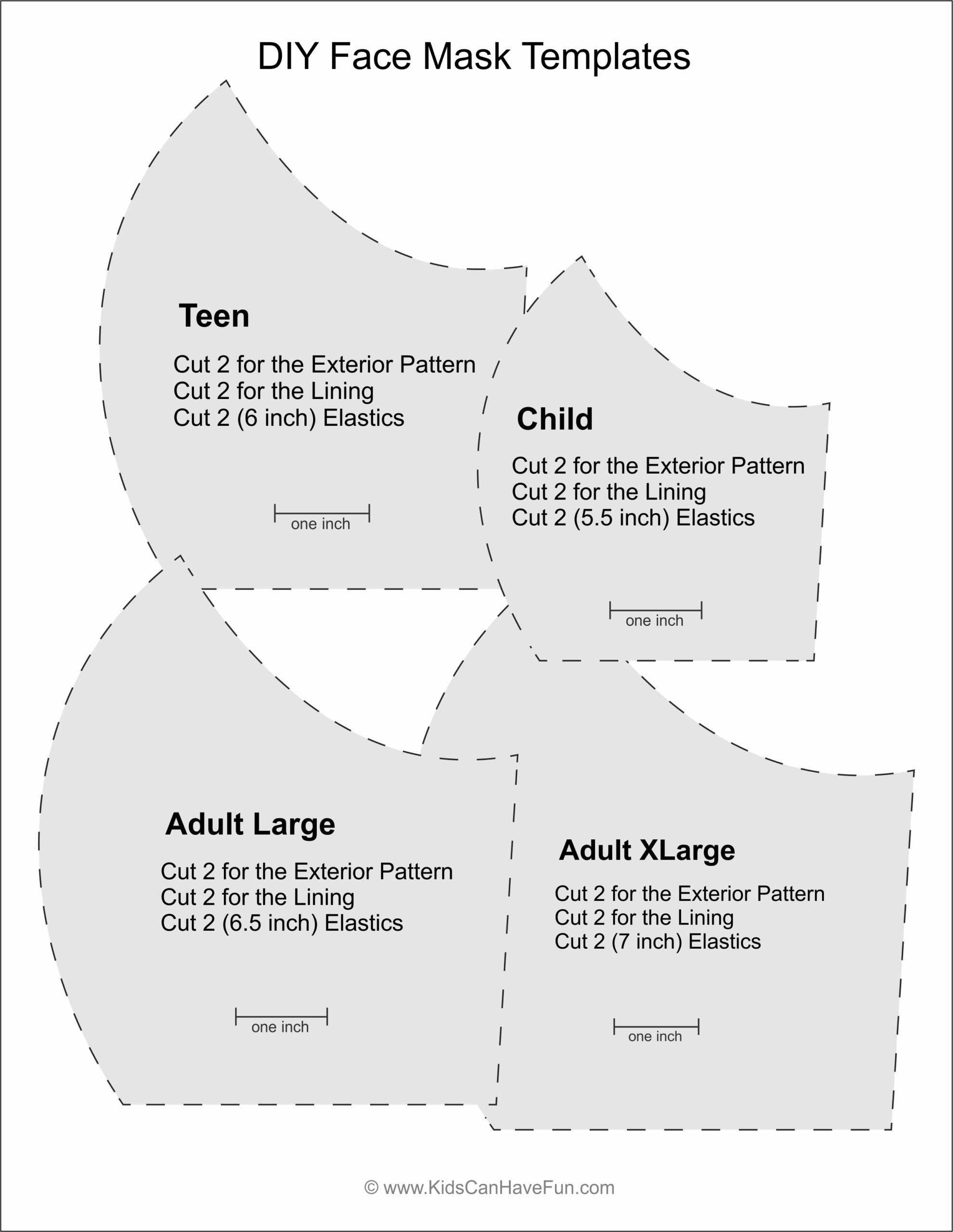 free printable face mask pattern