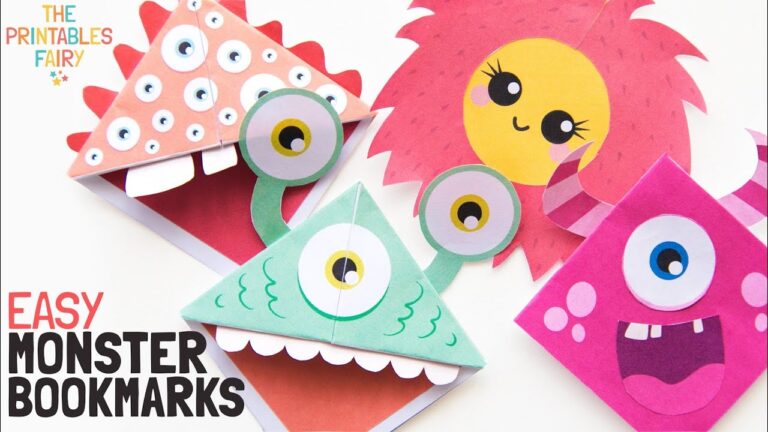 DIY Monster Corner Bookmarks The Printables Fairy