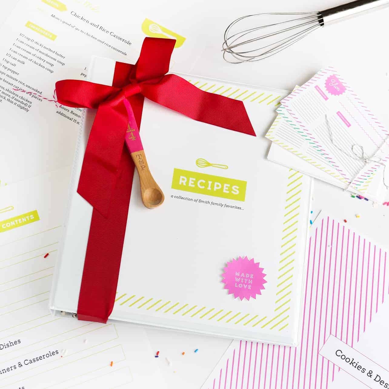 DIY Recipe Book with Free Printable Recipe Binder Kit 