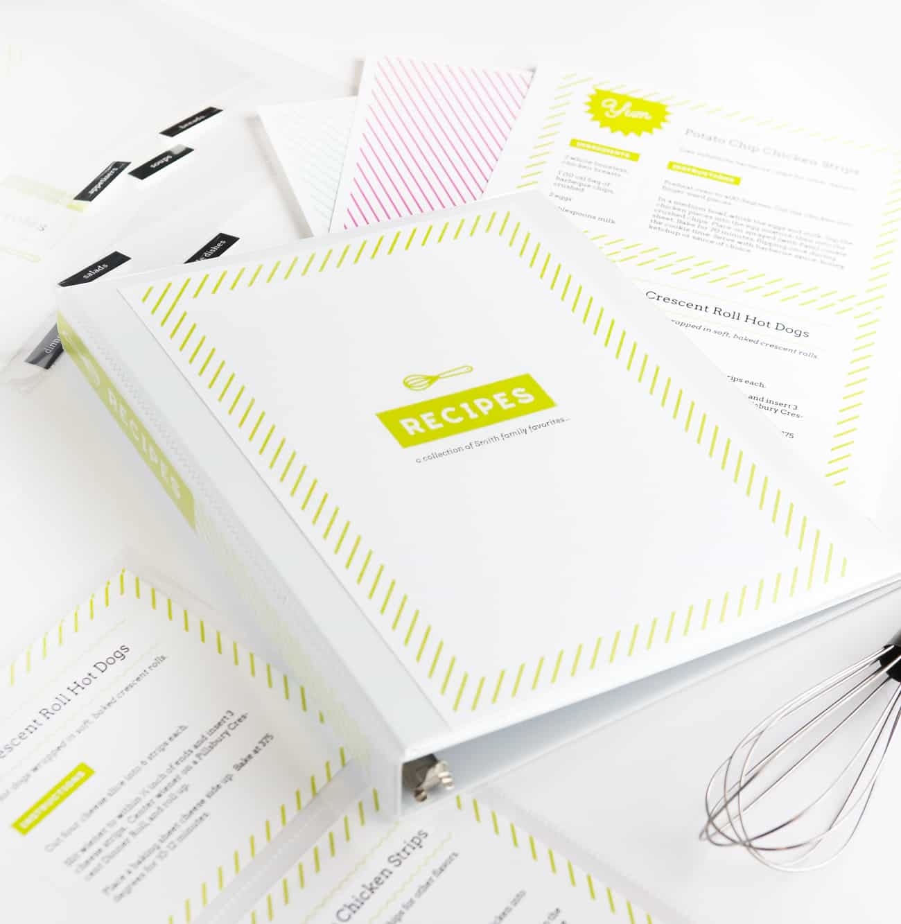 DIY Recipe Book with Free Printable Recipe Binder Kit 