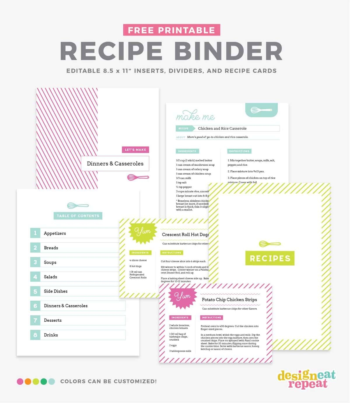 DIY Recipe Book with Free Printable Recipe Binder Kit DIY Recipe Book with Free Printable Recipe Binder Kit