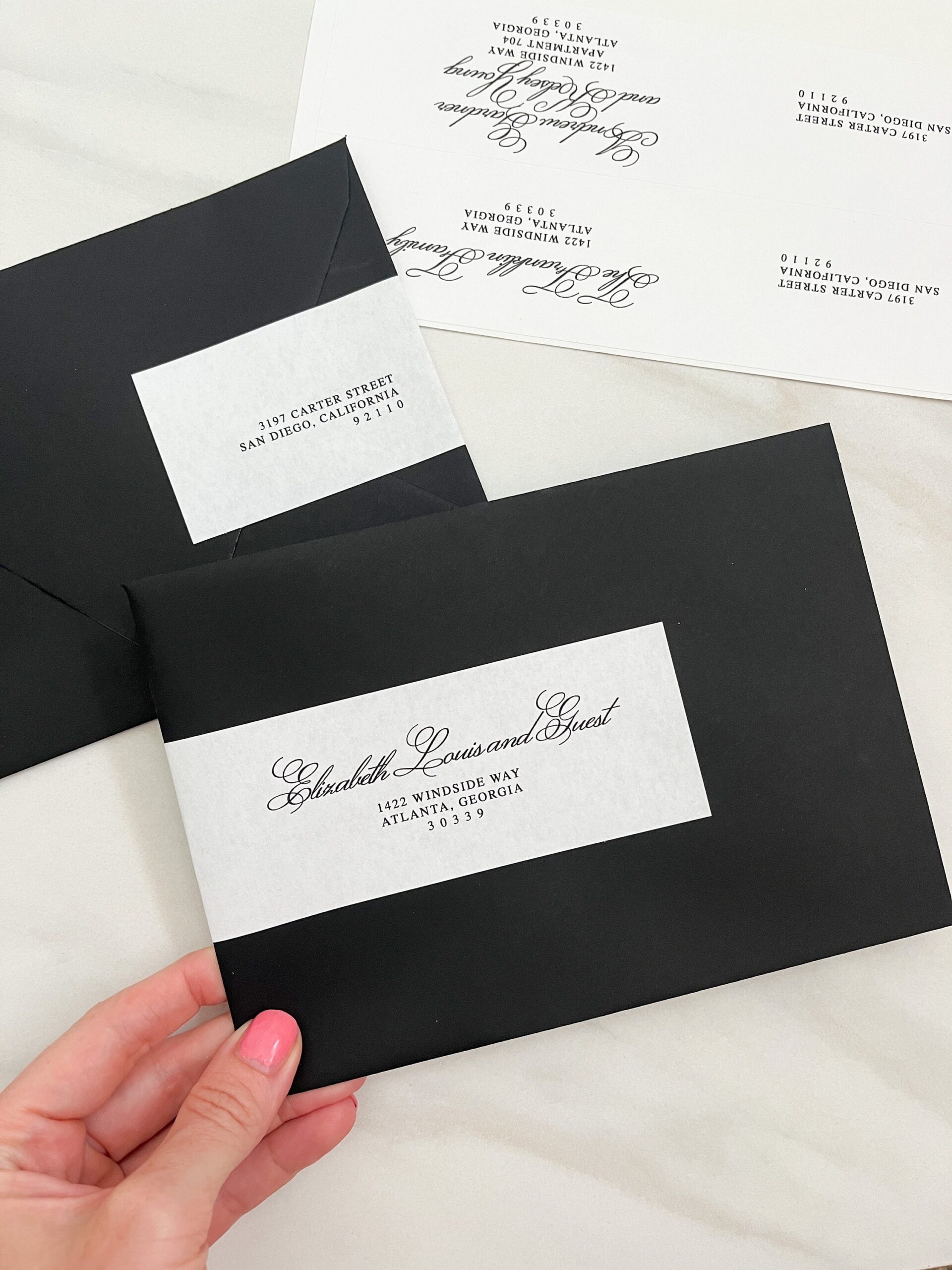 Diy Wedding Invitation Address Labels Printable Romantic Script Envelope Sticker Template Classic Wrap Around Guest Addressing Download Etsy
