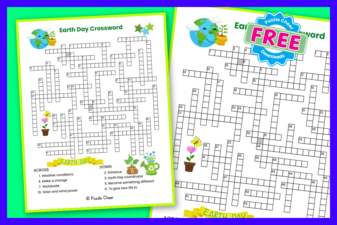 earth day crossword puzzle printable