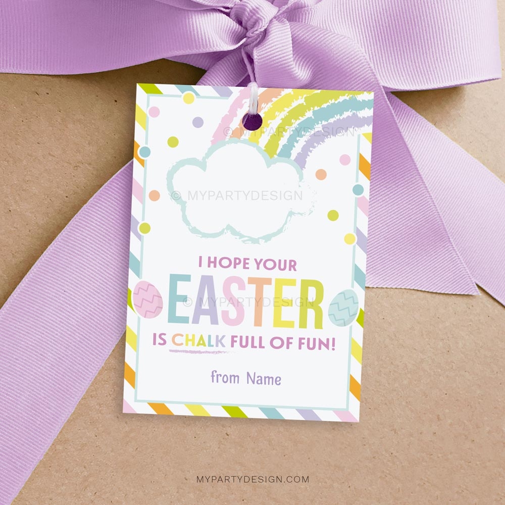 Easter Chalk Gift Tag Printable PDF My Party Design