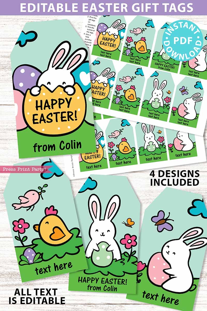 free printable easter tags