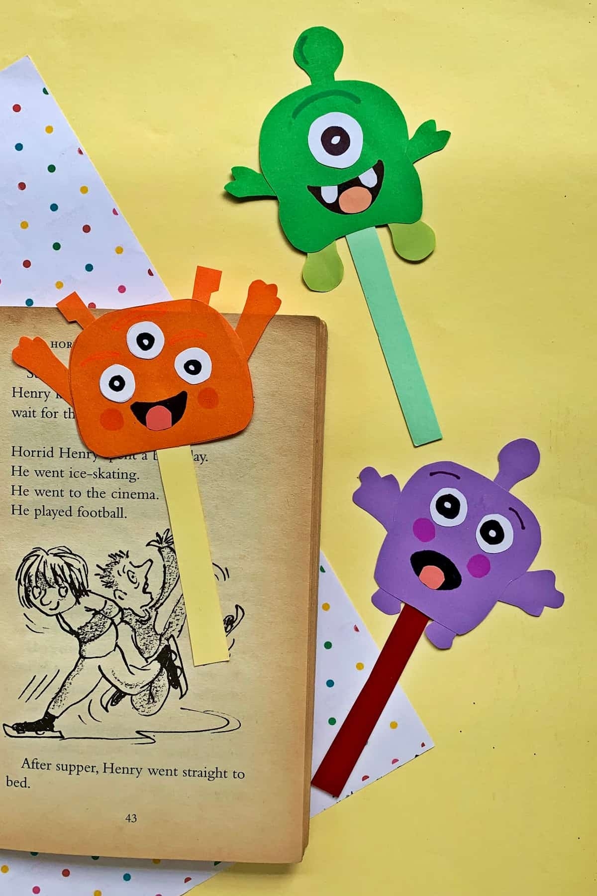 Easy DIY Monster Bookmarks Halloween Craft Made With HAPPY