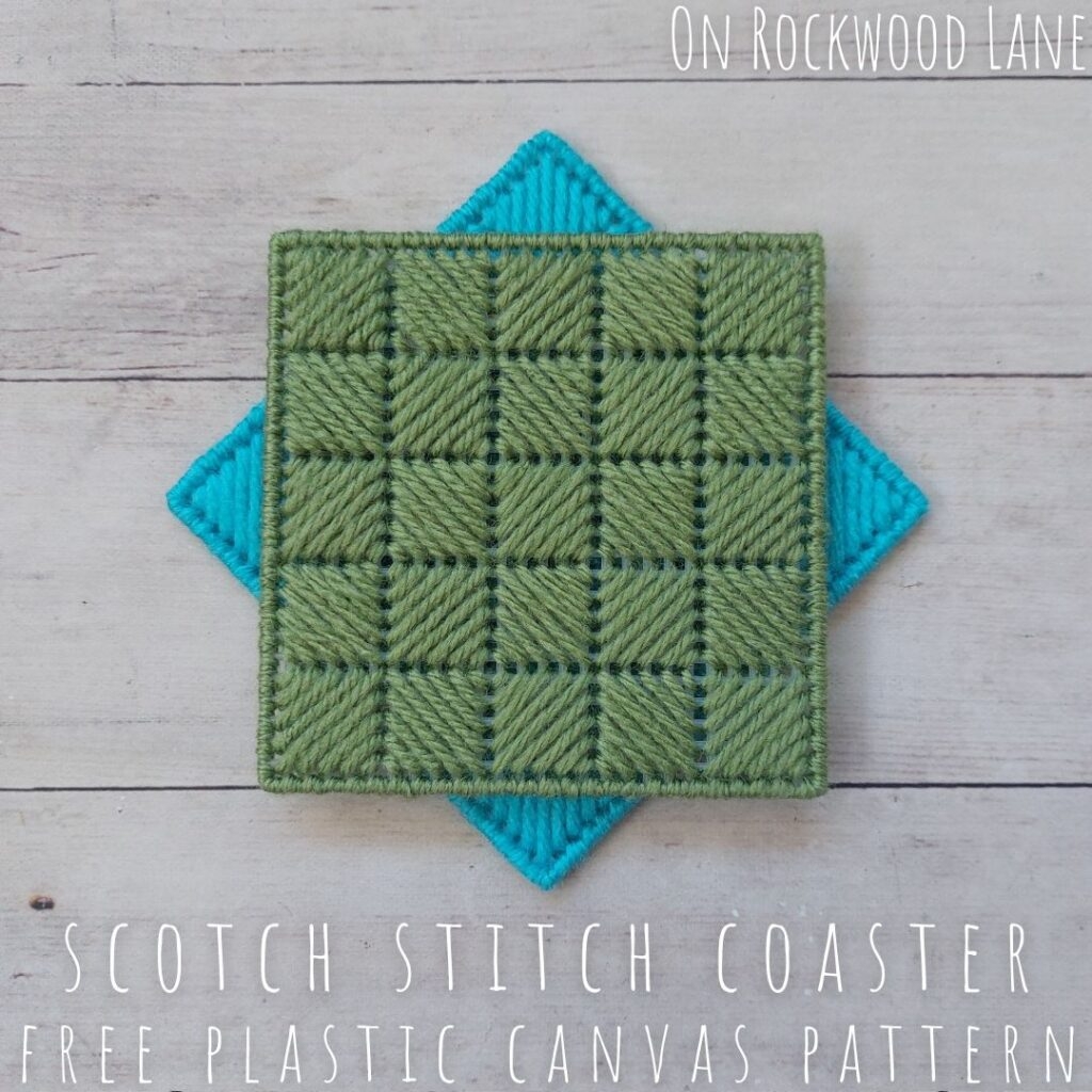 Easy Free Scotch Stitch Plastic Canvas Coaster Pattern