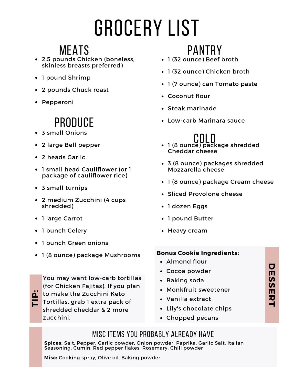 Easy Keto Meal Plan With Printable Grocery List Week 19 The Best Keto Recipes