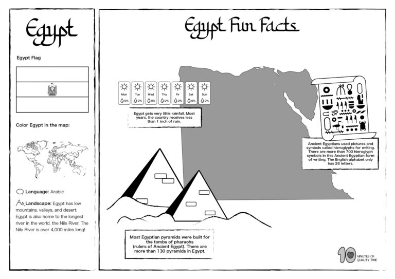 Egypt Free Lesson Plan And Worksheets 10 Minutes Of Quality Time