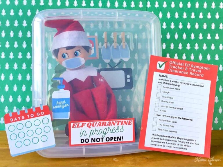Elf On The Shelf Self Quarantine Printable Kit Mama Cheaps 